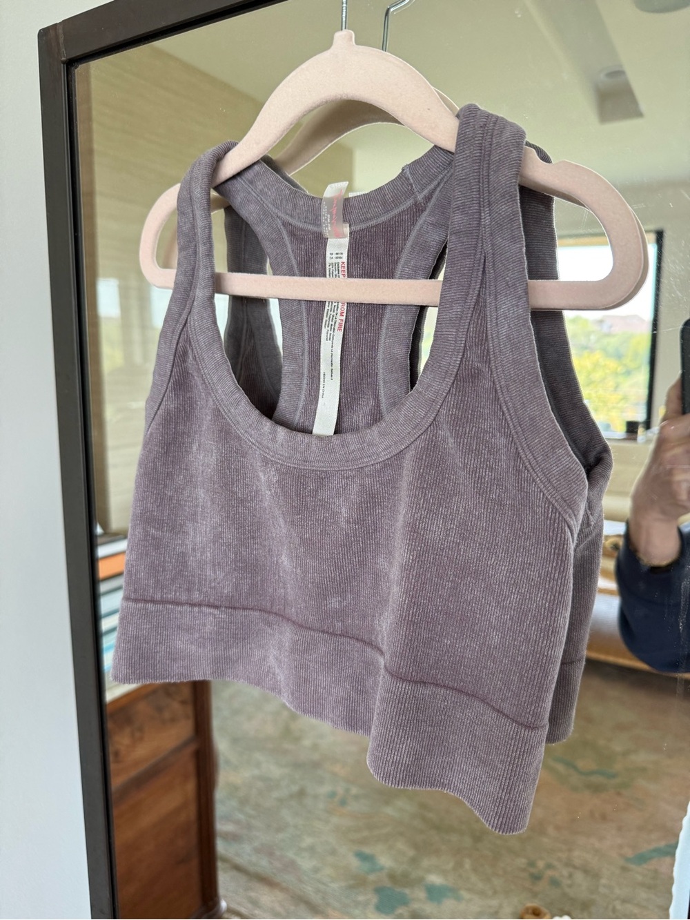 FP Movement by Free People Vintage Lavender Ribbed Racerback Crop Top